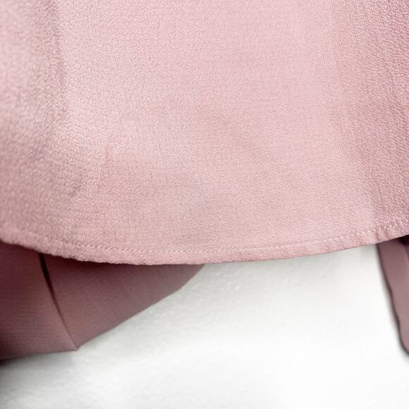 SHEIN Tie Neck Fit & Flare Ruffle Trim Long Sleeve Maxi Dress Rustic Pink Size M - Picture 10 of 11